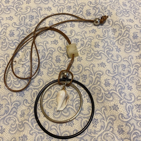Very cool handmade necklace with beads, stone and seashell. - Picture 2 of 5